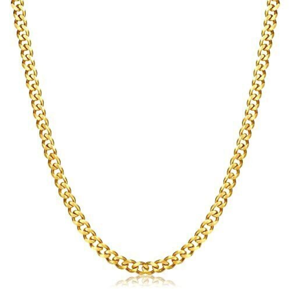 5441 5mm Gold Plated Chains , 18K Gold Plated Stainless Steel Cuban Link